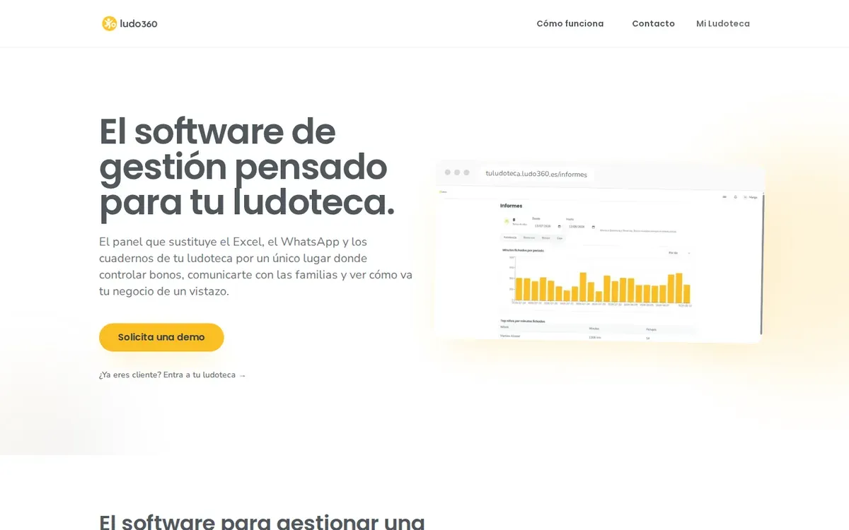 Portada de Ludo360, software de gestión para ludotecas